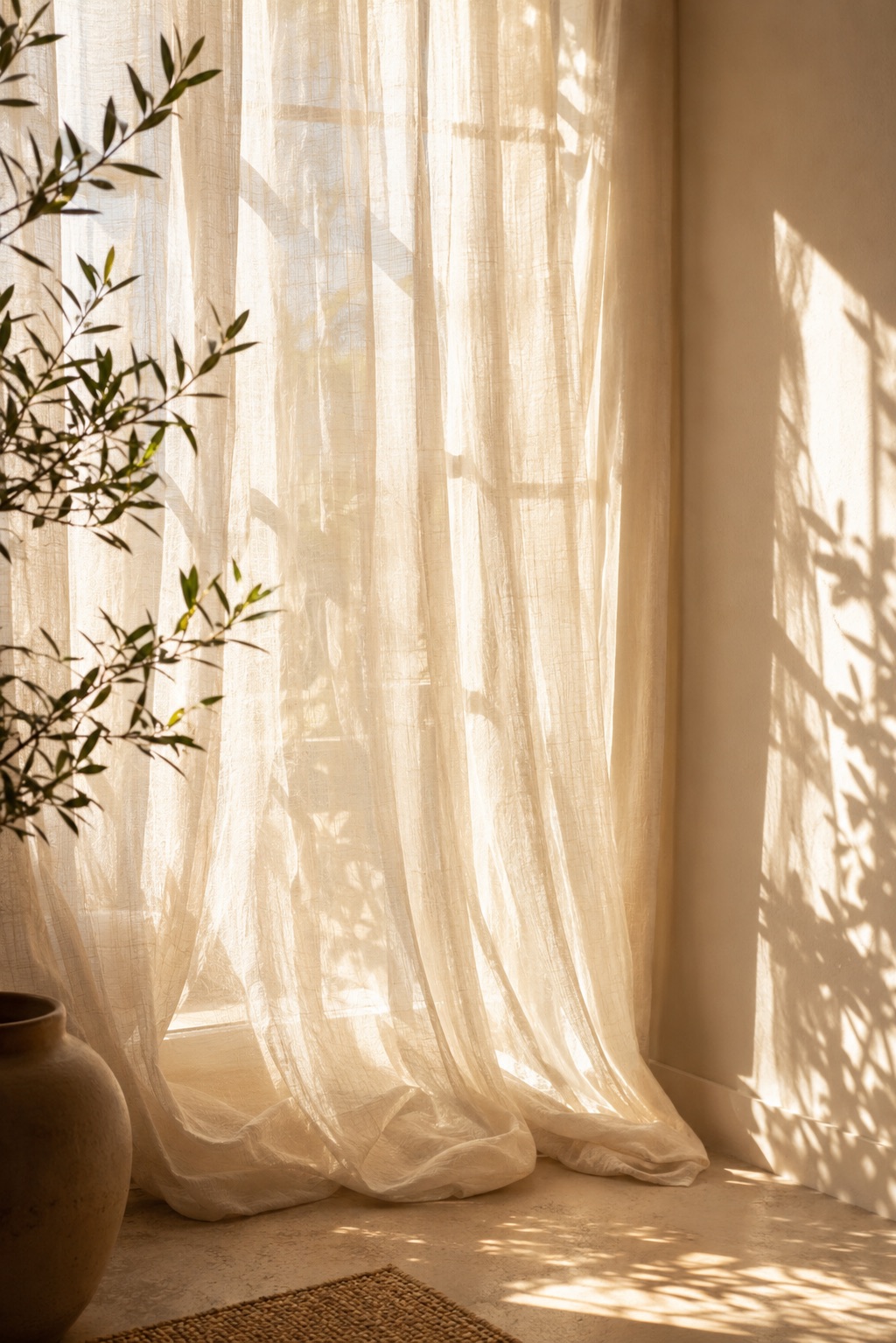 Lumière du jour diffusée dans un intérieur aux surfaces claires